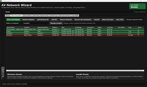 AV Network Wizard screenshot